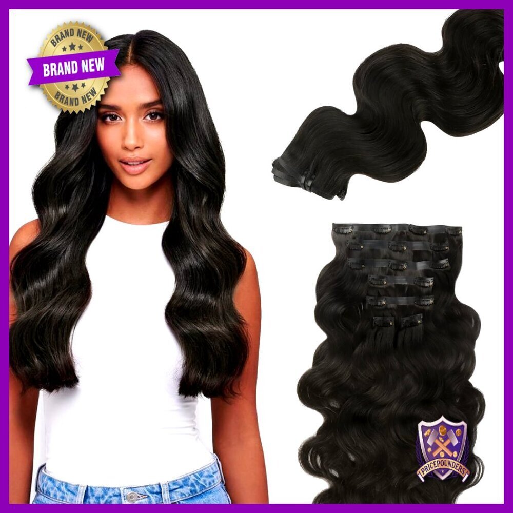 Seamless Clip-In Human Hair Extensions Body Wave Style 14 Inch Length
